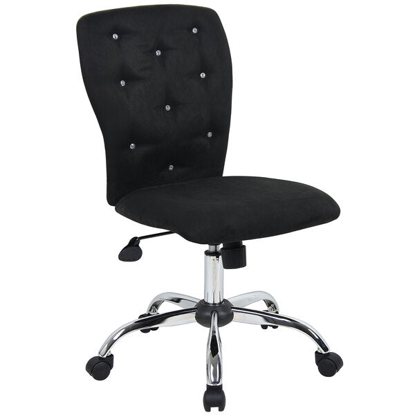 Black Microfiber Modern Office Chair