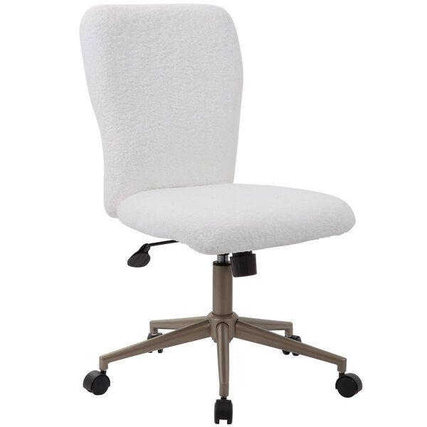 White Fur Modern Office Chair