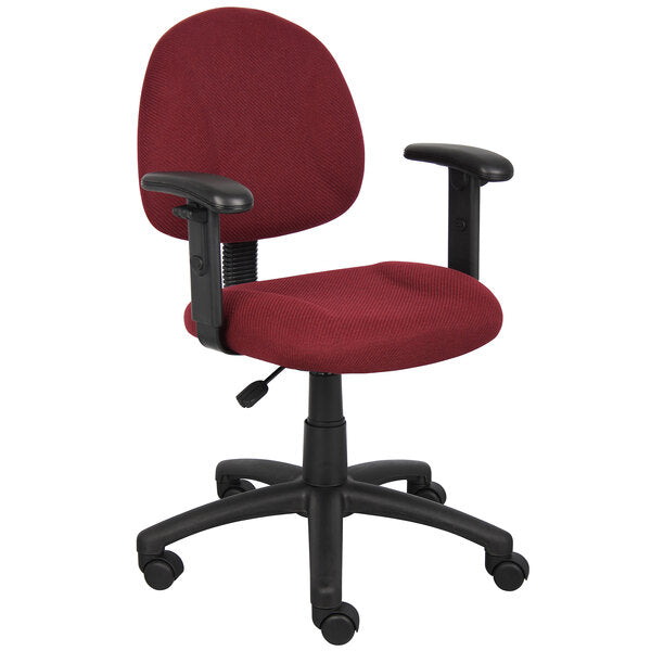 Burgundy Tweed Perfect Posture Deluxe Office Task Chair with Adjustable Arms