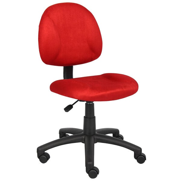 Red Microfiber Perfect Posture Deluxe Office Task Chair