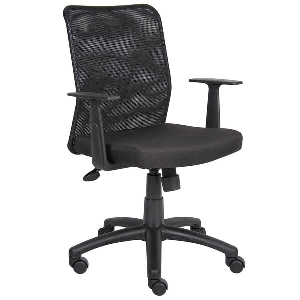 Black Mesh Budget Task Chair with T-Arms