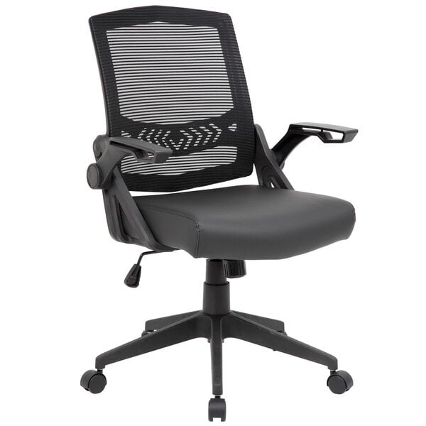 Black Flip Arm Mesh Task Chair