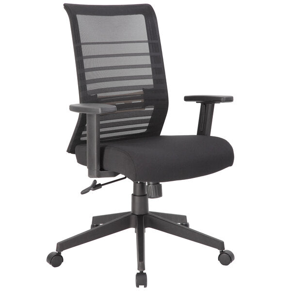 Black Mesh Task Chair with Synchro-Tilt Mechanism