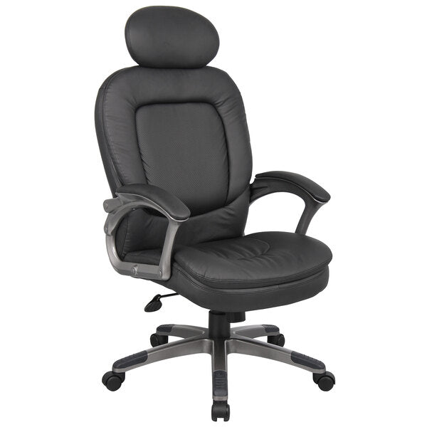 Black Pillow Top Executive Chair with Headrest