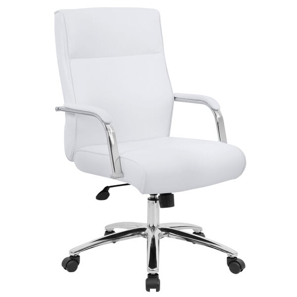 Modern Executive White CaressoftPlus Conference Chair