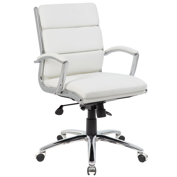 White CaressoftPlus Executive Mid-Back Chair