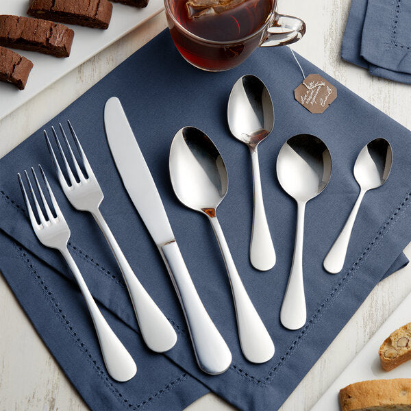 6 1/16" 18/0 Stainless Steel Heavy Weight Bouillon Spoon - 12/Case