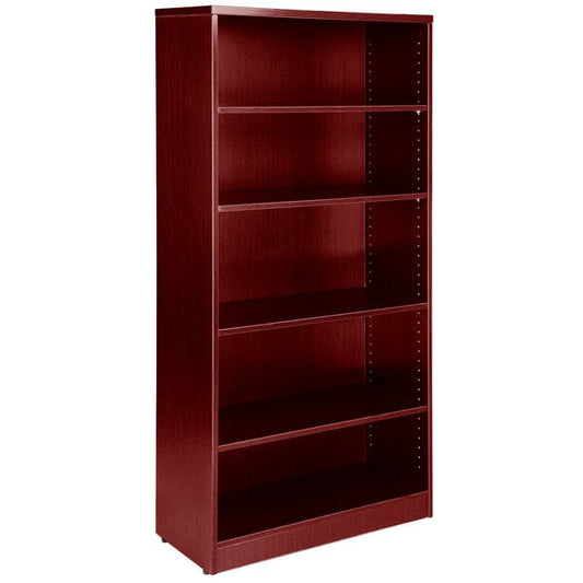 Mahogany Laminate 5-Shelf Bookcase - 31" x 14" x 65 1/2"