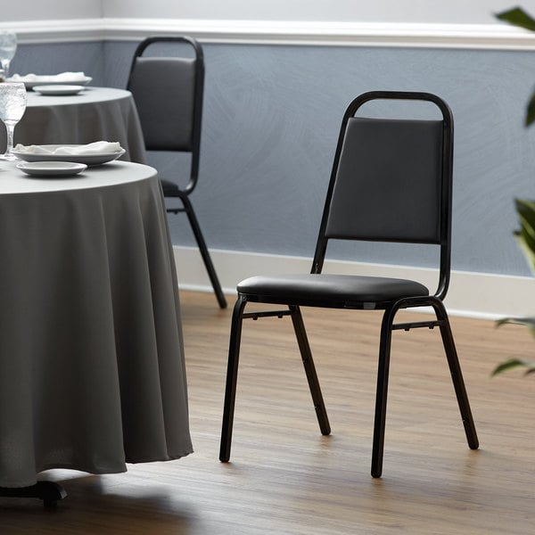 Black Stackable Banquet Chair with 1" Padded Seat