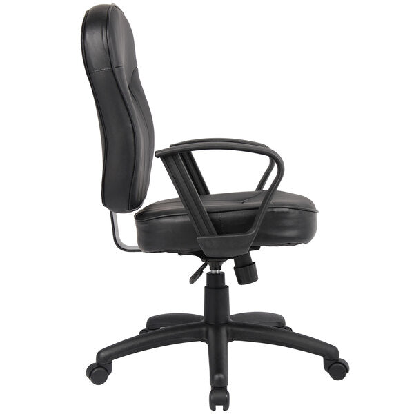 Black LeatherPlus Task Chair with Loop Arms