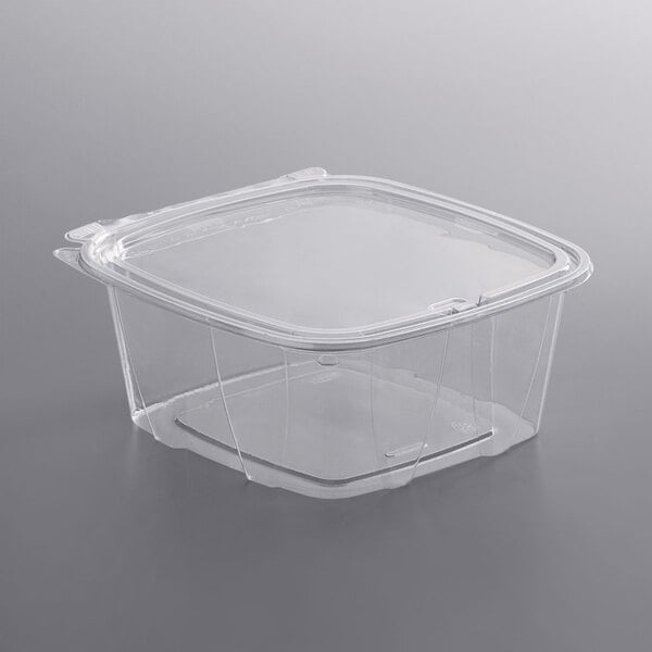 8 oz. Tamper-Resistant, Tamper-Evident Hinged Container with Flat Lid