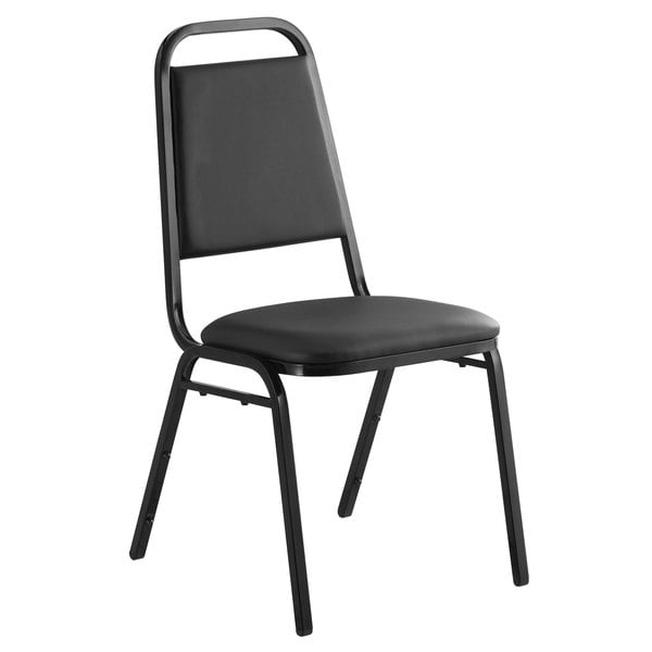 Black Stackable Banquet Chair with 1" Padded Seat