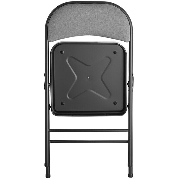 Dark Grey Fabric Folding Chair with Padded Seat