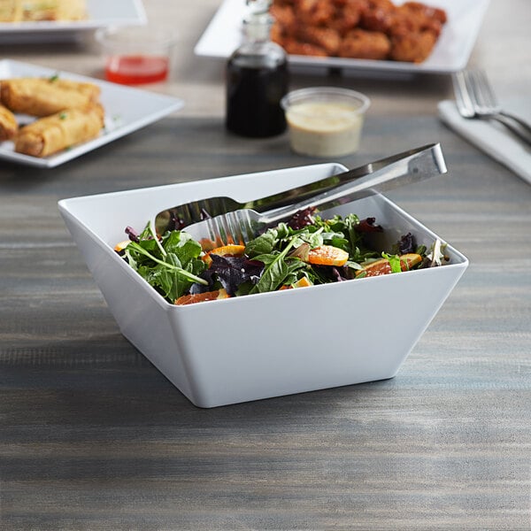 112 oz. Square White Melamine Bowl - 12/Case