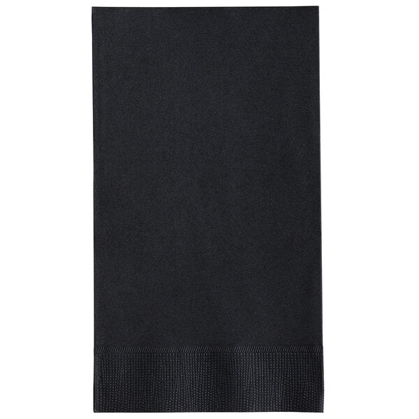 15" x 17" Black Customizable 2-Ply Paper Dinner Napkin