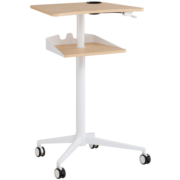 3/4" x 22 7/8" Natural Adjustable Height Stand-Up Mobile Workstation