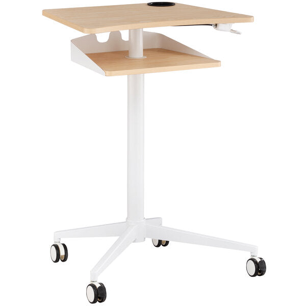 3/4" x 22 7/8" Natural Adjustable Height Stand-Up Mobile Workstation