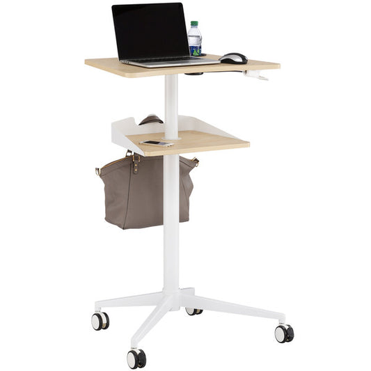 3/4" x 22 7/8" Natural Adjustable Height Stand-Up Mobile Workstation