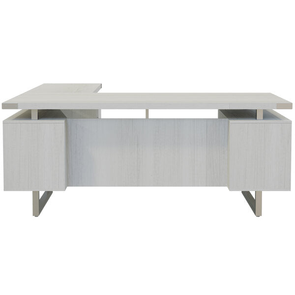 72" x 78" White Ash L-Shaped Desk with 36" Deep 4 Storage, and 1 File Drawer