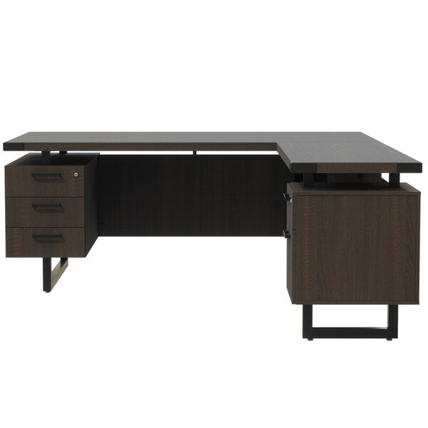 72" x 78" Southern Tobacco L-Shaped Desk with 36" Deep 4 Storage, and 1 File Drawer