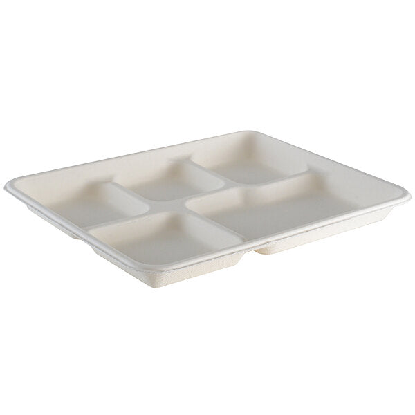 Bagasse 5 Compartment Tray