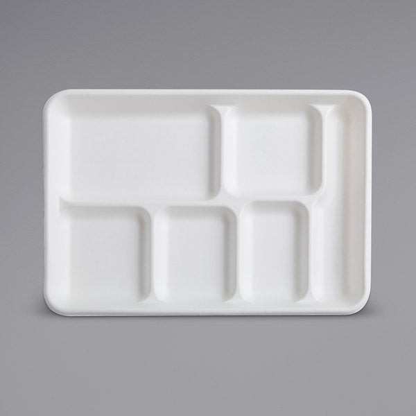 Bagasse 6 Compartment Tray