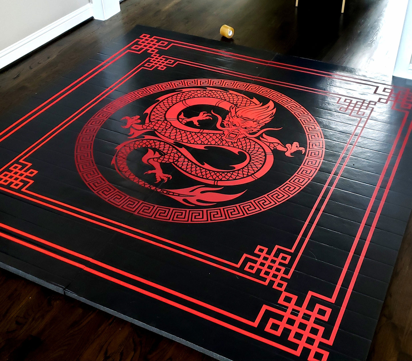 DRAGON PRINTED 8' X 8' X 1 3/8" ROLL-UP MMA GRAPPLING MAT