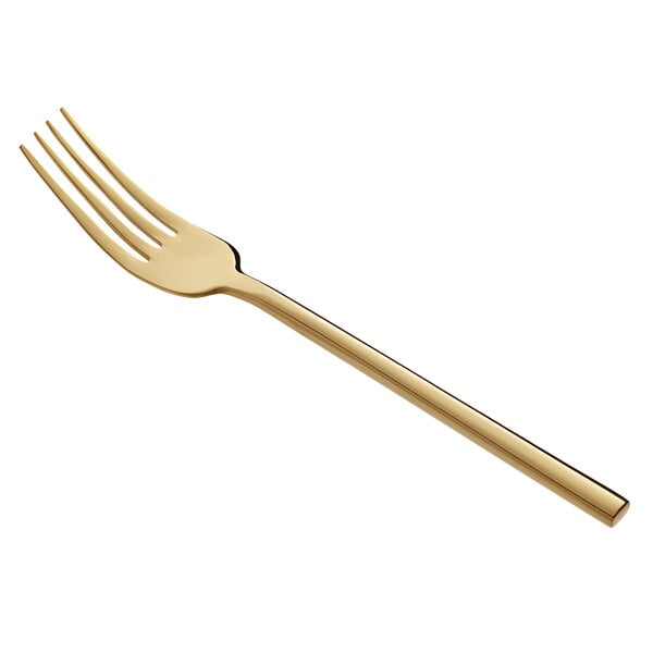 Gold 8 1/4" 18/0 Stainless Steel Forged Dinner Fork - 12/Case