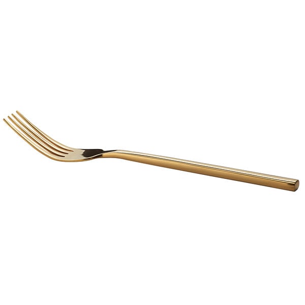 Gold 8 1/4" 18/0 Stainless Steel Forged Dinner Fork - 12/Case