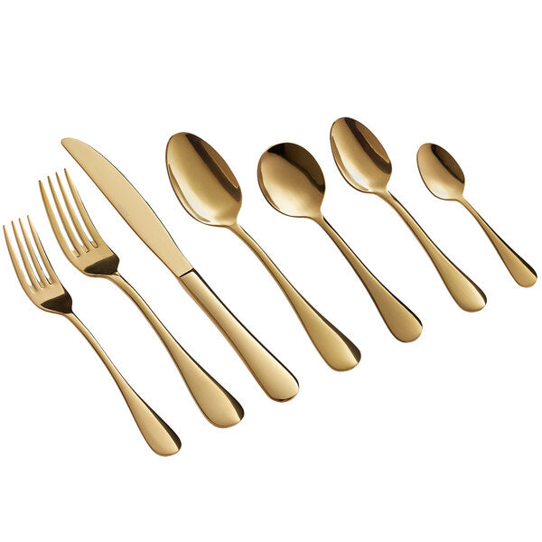 Gold 6 3/4" 18/0 Stainless Steel Heavy Weight Salad / Dessert Fork - 12/Case