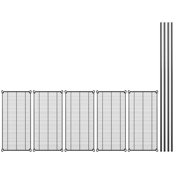 18" x 36" NSF Black Epoxy 5-Shelf Kit with 72" Posts