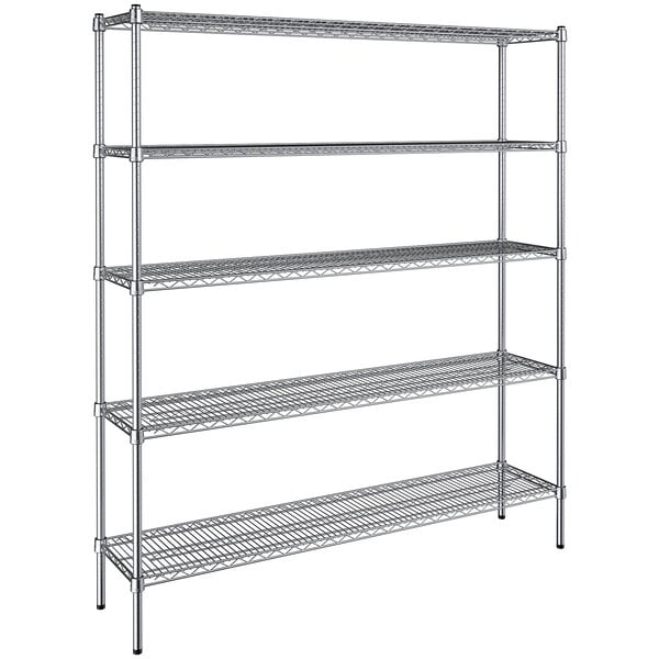 14" x 60" NSF Chrome 5-Shelf Kit with 72" Posts