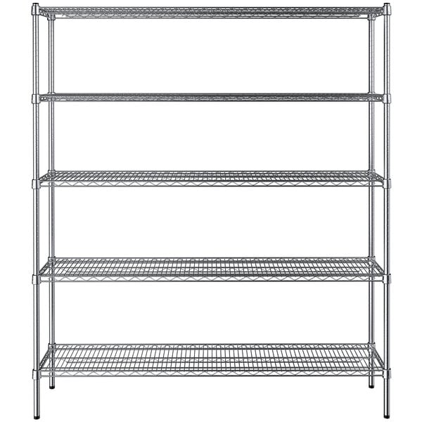 14" x 60" NSF Chrome 5-Shelf Kit with 72" Posts