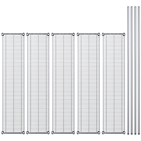 14" x 60" NSF Chrome 5-Shelf Kit with 72" Posts