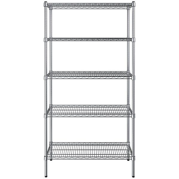 18" x 36" NSF Chrome 5-Shelf Kit with 72" Posts