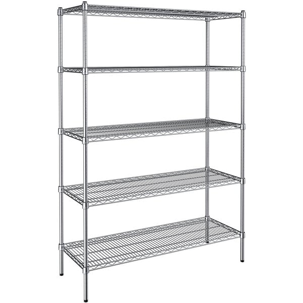 18" x 48" NSF Chrome 5-Shelf Kit with 72" Posts