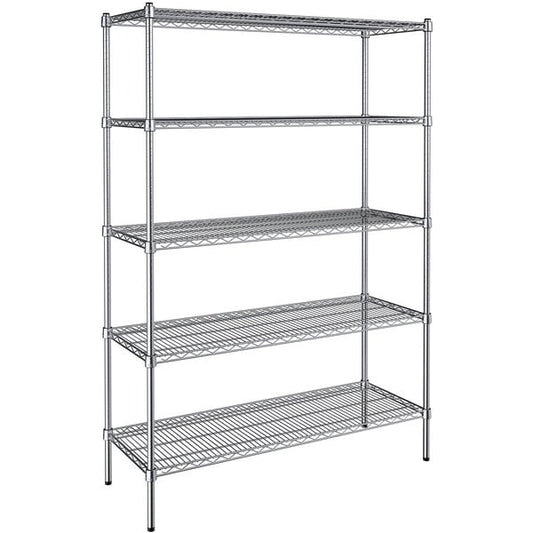 18" x 48" NSF Chrome 5-Shelf Kit with 72" Posts