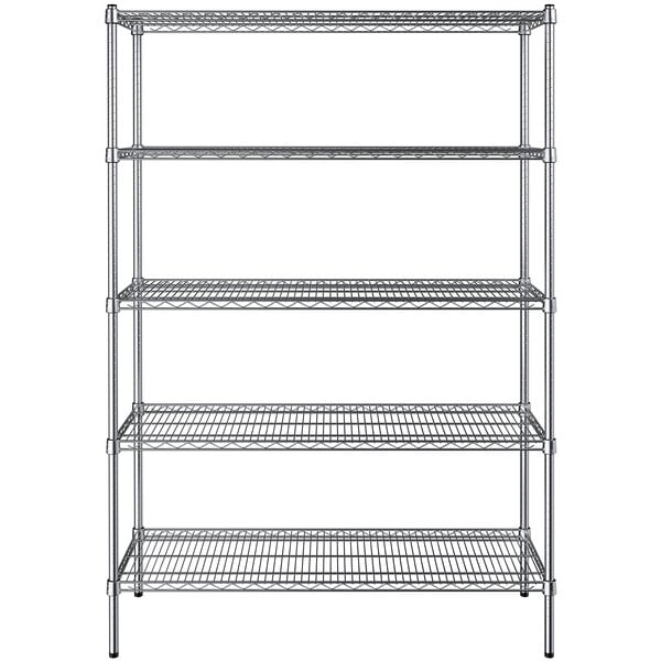 18" x 48" NSF Chrome 5-Shelf Kit with 72" Posts