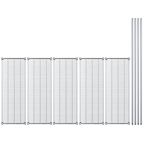 18" x 48" NSF Chrome 5-Shelf Kit with 72" Posts