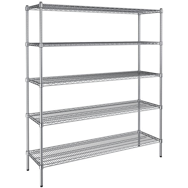 18" x 60" NSF Chrome 5-Shelf Kit with 72" Posts