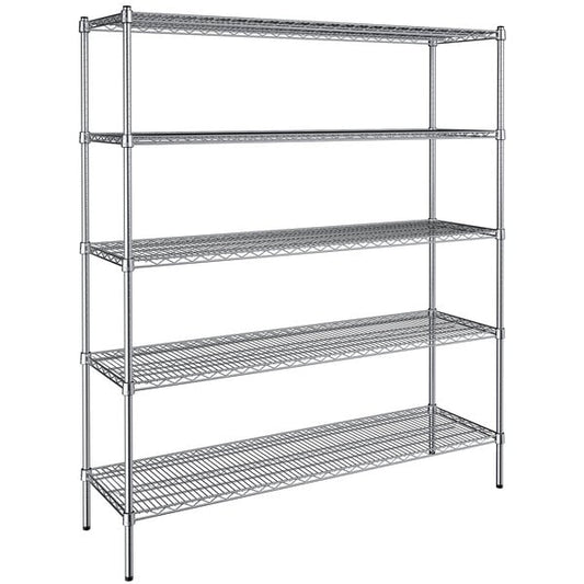 18" x 60" NSF Chrome 5-Shelf Kit with 72" Posts