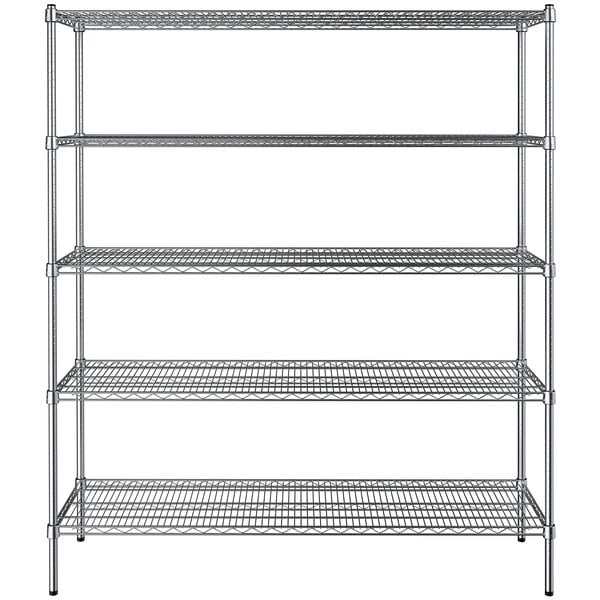 18" x 60" NSF Chrome 5-Shelf Kit with 72" Posts