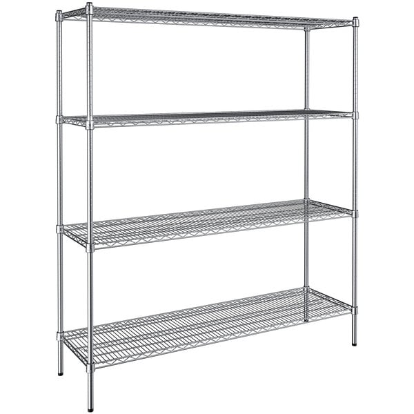 18" x 60" NSF Chrome 4-Shelf Kit with 72" Posts