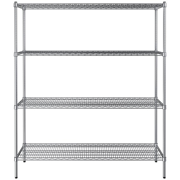 18" x 60" NSF Chrome 4-Shelf Kit with 72" Posts