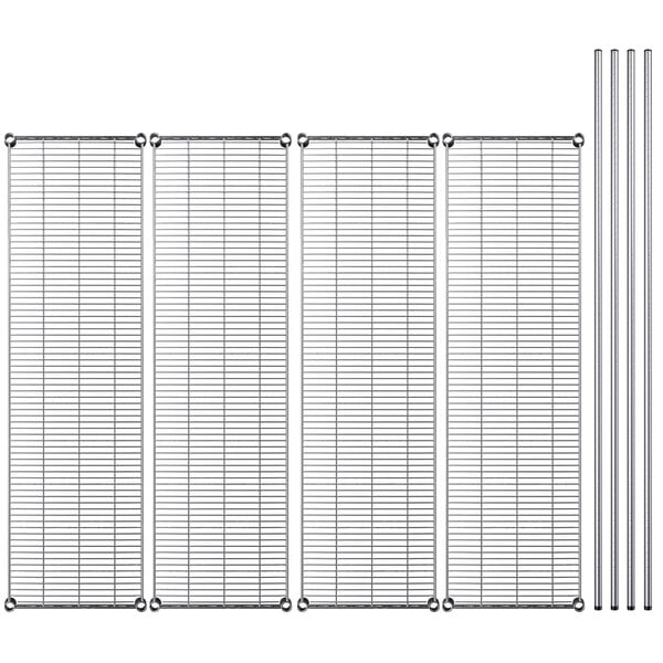 18" x 60" NSF Chrome 4-Shelf Kit with 72" Posts