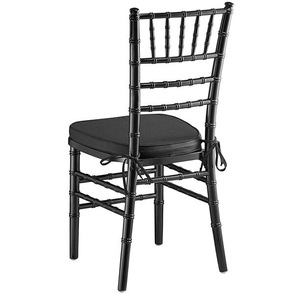 Black Wood Chiavari Chair with Black Cushion