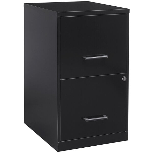 Black Two-Drawer Vertical File Cabinet - 14 1/4" x 18" x 24 1/2"