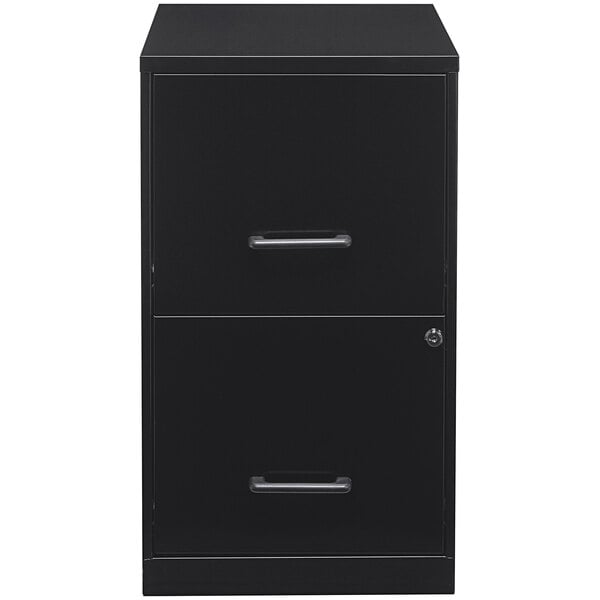 Black Two-Drawer Vertical File Cabinet - 14 1/4" x 18" x 24 1/2"