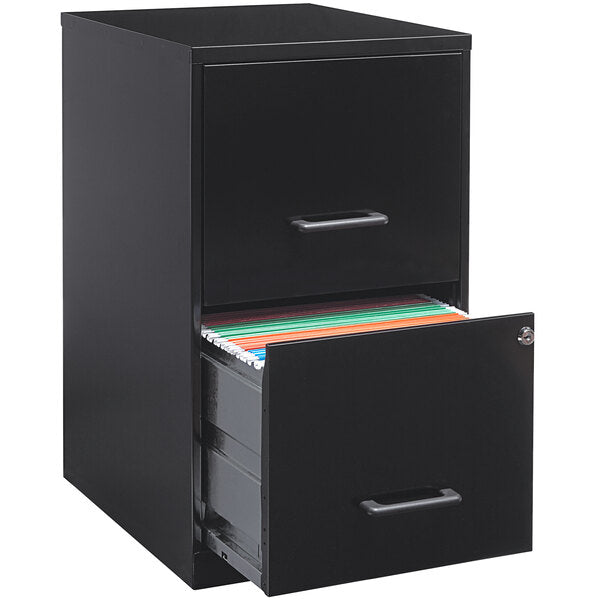 Black Two-Drawer Vertical File Cabinet - 14 1/4" x 18" x 24 1/2"