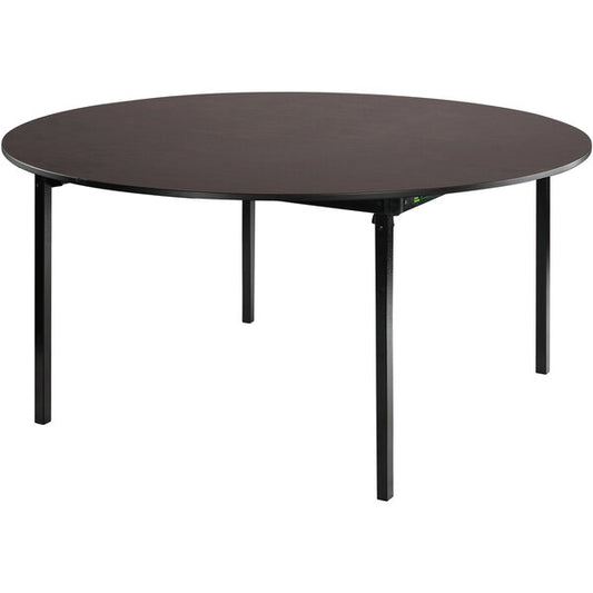 Seating Round Gray Nebula Plywood Folding Table with T-Mold Edge